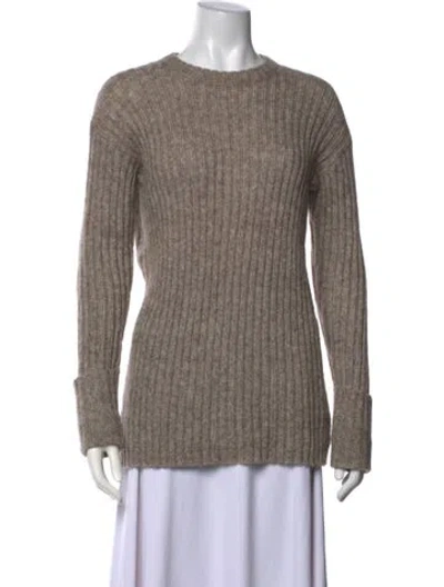 Pre-owned Theory Crew Neck Sweater In Neutrals