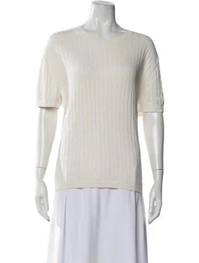 Pre-owned Theory Crew Neck Sweater In Neutrals