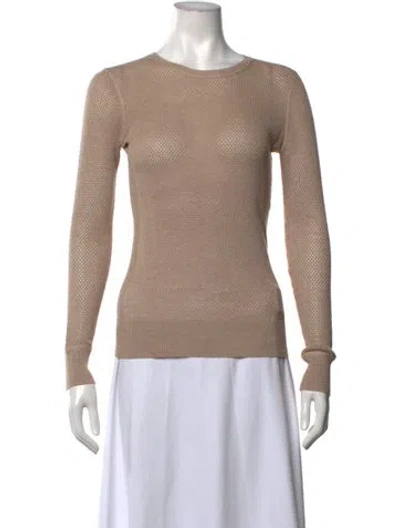 Pre-owned Theory Crew Neck Sweater In Neutrals