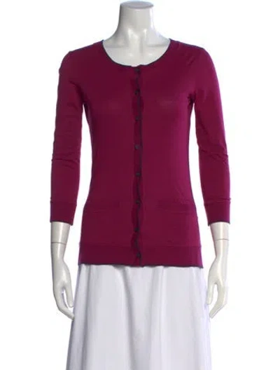 Pre-owned Theory Crew Neck Sweater In Purple