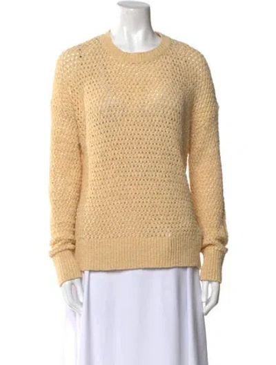 Pre-owned Theory Crew Neck Sweater In Yellow