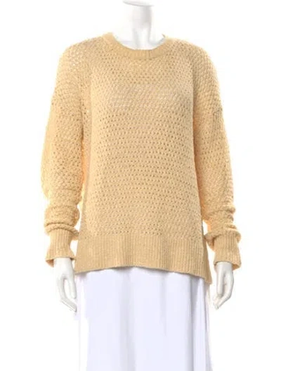 Pre-owned Theory Crew Neck Sweater In Yellow