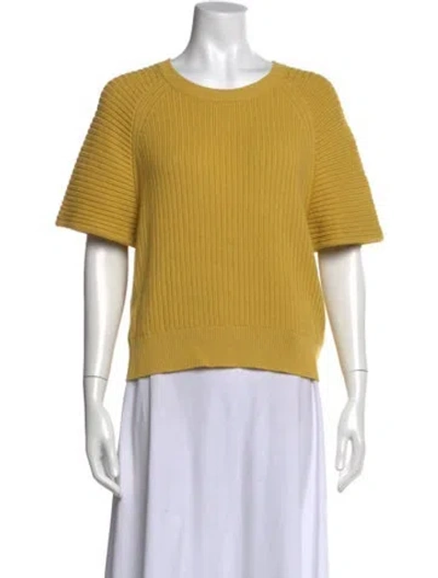 Pre-owned Theory Crew Neck Sweater In Yellow