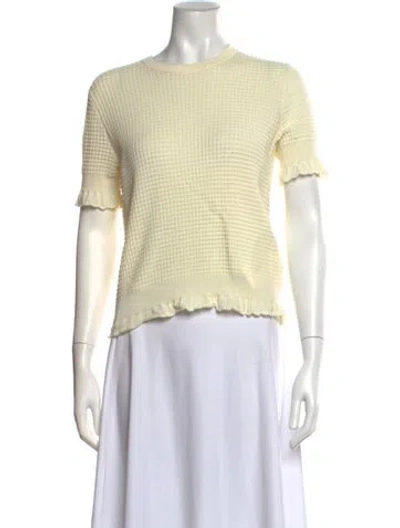 Pre-owned Theory Crew Neck Sweater In Yellow