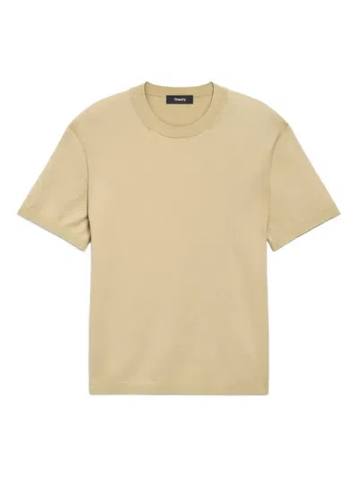 Theory Crew-neck T-shirt In Yellow