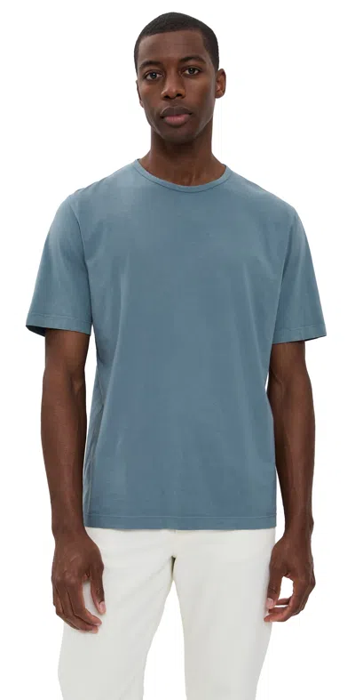 Theory Crew Neck Tee In Fade Jersey Dark Rainstorm
