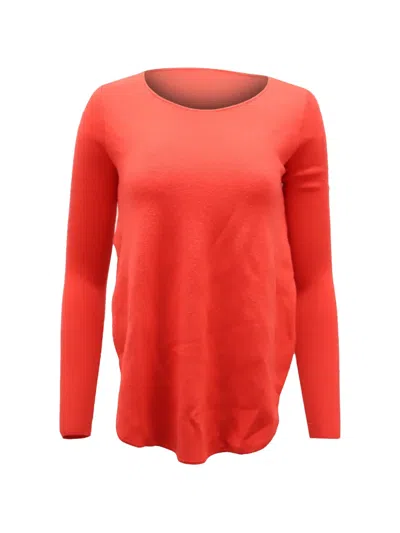 Pre-owned Theory Crew-neck Wool Sweater In Orange