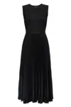 Theory Combo Satin Pleated Dress In Black