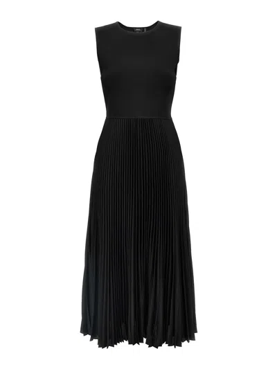 THEORY VESTIDO MIDI - NEGRO