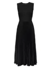 Theory Combo Satin Pleated Dress In Black