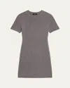 Theory Crewneck Felted Wool-cashmere Mini Sweater Dress In Asml