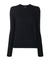 Theory Regal Merino Wool Knit Crewneck Top In Black