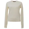 Theory Crewneck Regal Sweater In Ivory Wool In White