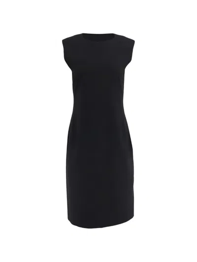 Pre-owned Theory Crew-neck Sleeveless Dress In Black
