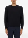 Theory Relaxed Fit Black Wool Sweater With Round Neckline In Black