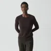 Theory Crewneck Sweater In Feather Cashmere In Brown