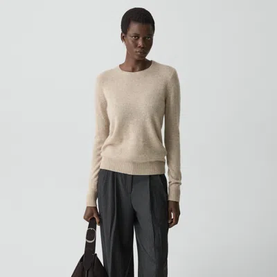 Theory Crewneck Sweater In Feather Cashmere In Brown