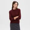 Theory Crewneck Sweater In Feather Cashmere In Cordovan