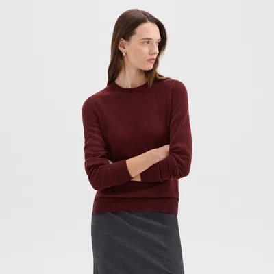 Theory Crewneck Sweater In Feather Cashmere In Cordovan