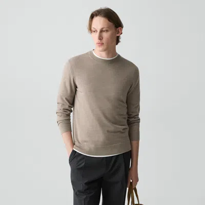 Theory Crewneck Sweater In Regal Wool In Brown