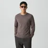 Theory Crewneck Sweater In Regal Wool In Brown