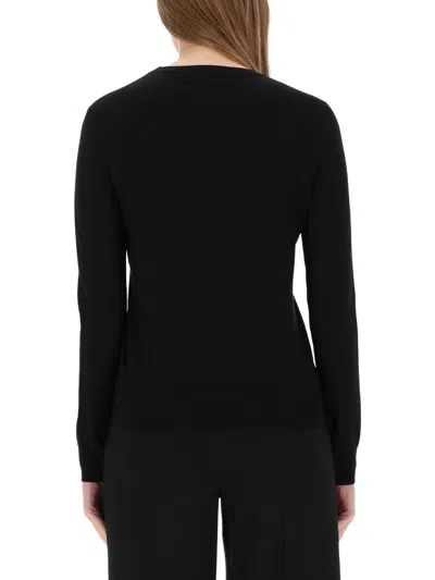 Theory Crewneck Sweater In Regal Wool In Black