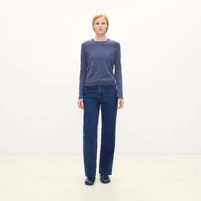 Theory Crewneck Sweater In Regal Wool In Blue
