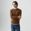 Theory Crewneck Sweater In Regal Wool In Brown