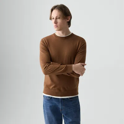 Theory Crewneck Sweater In Regal Wool In Brown