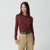 Theory Crewneck Sweater In Regal Wool In Burgundy
