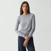 Theory Crewneck Sweater In Regal Wool In Cool Heather Grey