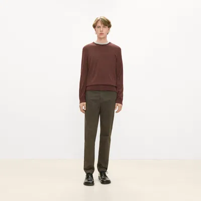 Theory Crewneck Sweater In Regal Wool In Deep Auburn