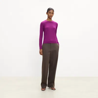 Theory Crewneck Sweater In Regal Wool In Purple