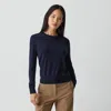 Theory Crewneck Sweater In Regal Wool In Deep Navy