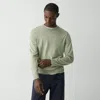 Theory Crewneck Sweater In Regal Wool In Greenstone