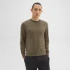 Theory Crewneck Sweater In Regal Wool In Moss