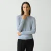 Theory Tiny Long-sleeve Tee In Organic Cotton In Pale Blue
