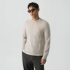 Theory Crewneck Long Sleeve Sweater In Silver Cloud In Animal Print