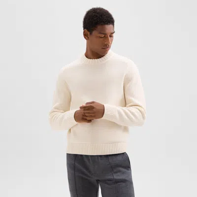 Theory Crewneck Sweater In Wool-cashmere In Winter White
