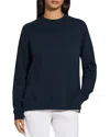 Theory Relaxed Cotton Crewneck Sweater In Navy