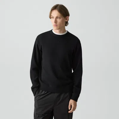 Theory Crewneck Sweatshirt In Wool Bilen In Black