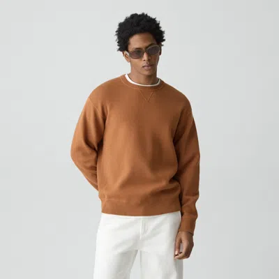 Theory Crewneck Sweatshirt In Wool Bilen In Brown