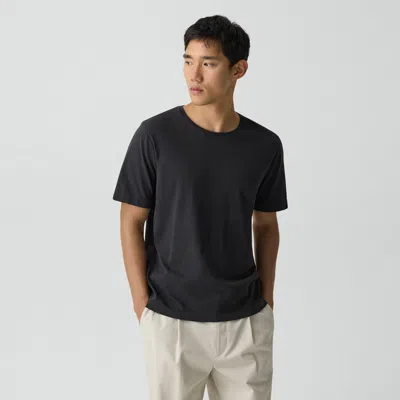 Theory Crewneck Tee In Tinted Tee In Black