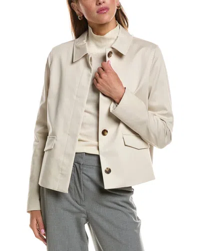 Theory Boxy Jacket In Cotton Gabardine In Neutral