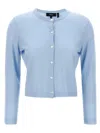 Theory Crew Neck Knit Cardigan In Blue