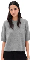 Theory Crop Cashmere Tee Husky In Gray