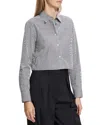 Theory Crop Classic Shirt In Gray