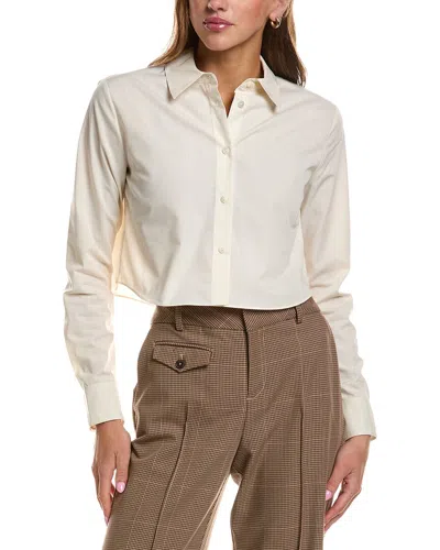 Theory Crop Classic Shirt In White