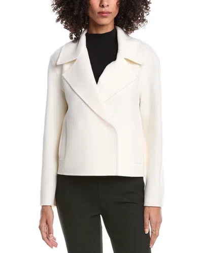 Theory Crop Collar Wool & Cashmere-blend Coat In White