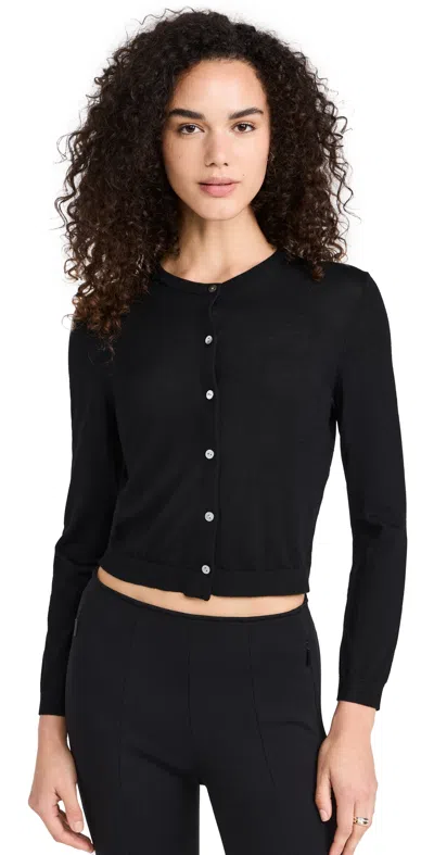 THEORY CROP CREW CARDIGAN BLACK